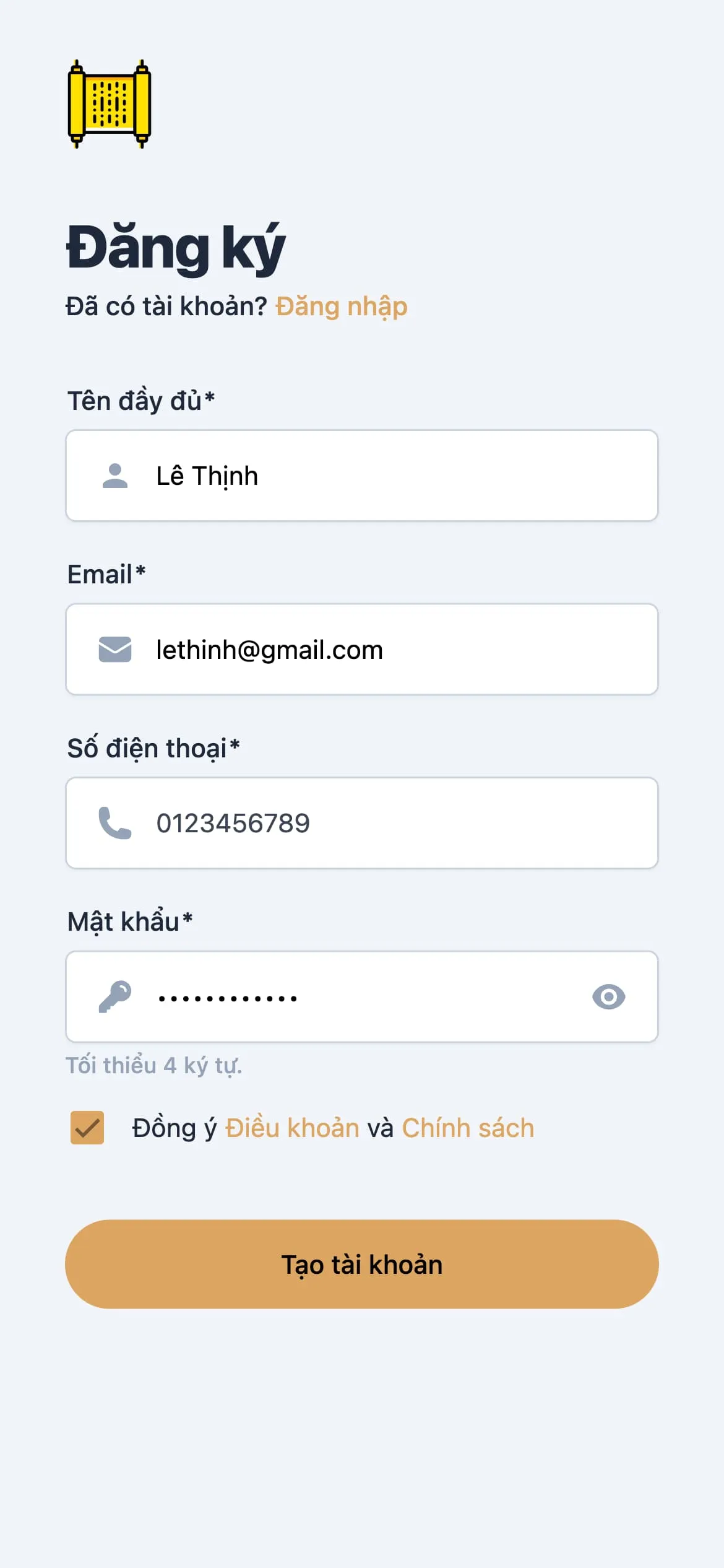 Hướng dẫn tạo tài khoản để dùng gia phả online